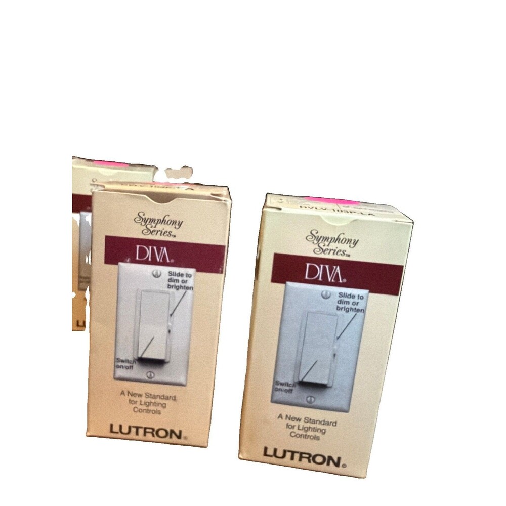 2 Lutron DV-103P-LA 3-Way Preset Dimmer With Locator Light - Light Almond DIVA